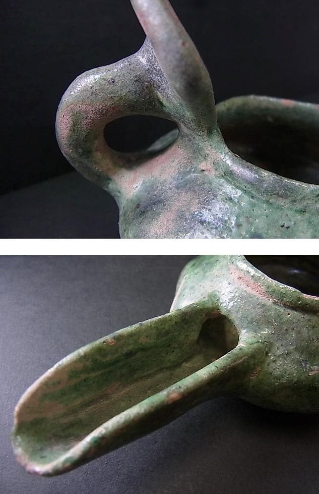 ★C1106★古代イラン　 オイルランプ　陶製　紀元後1000～1200年頃
