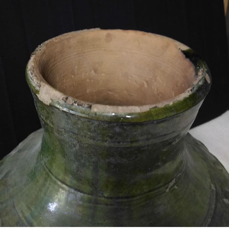 c194 中国 漢 緑釉 壺 漢時代 中国古玩