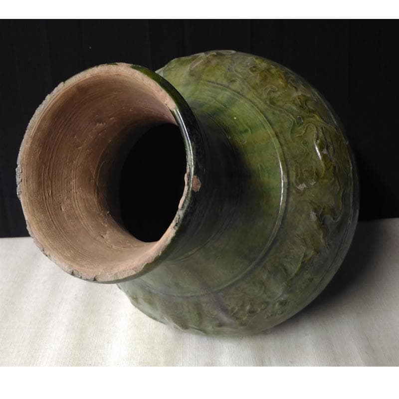 c194 中国 漢 緑釉 壺 漢時代 中国古玩