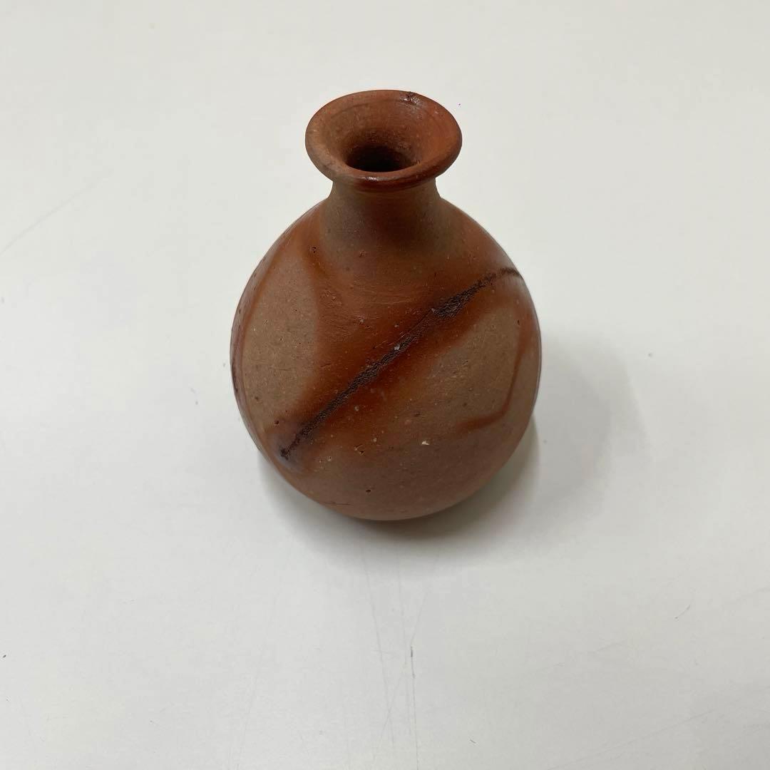 #XG251 陶芸家・酒器・備前焼・伊勢崎紳・緋襷・徳利・共箱・栞付