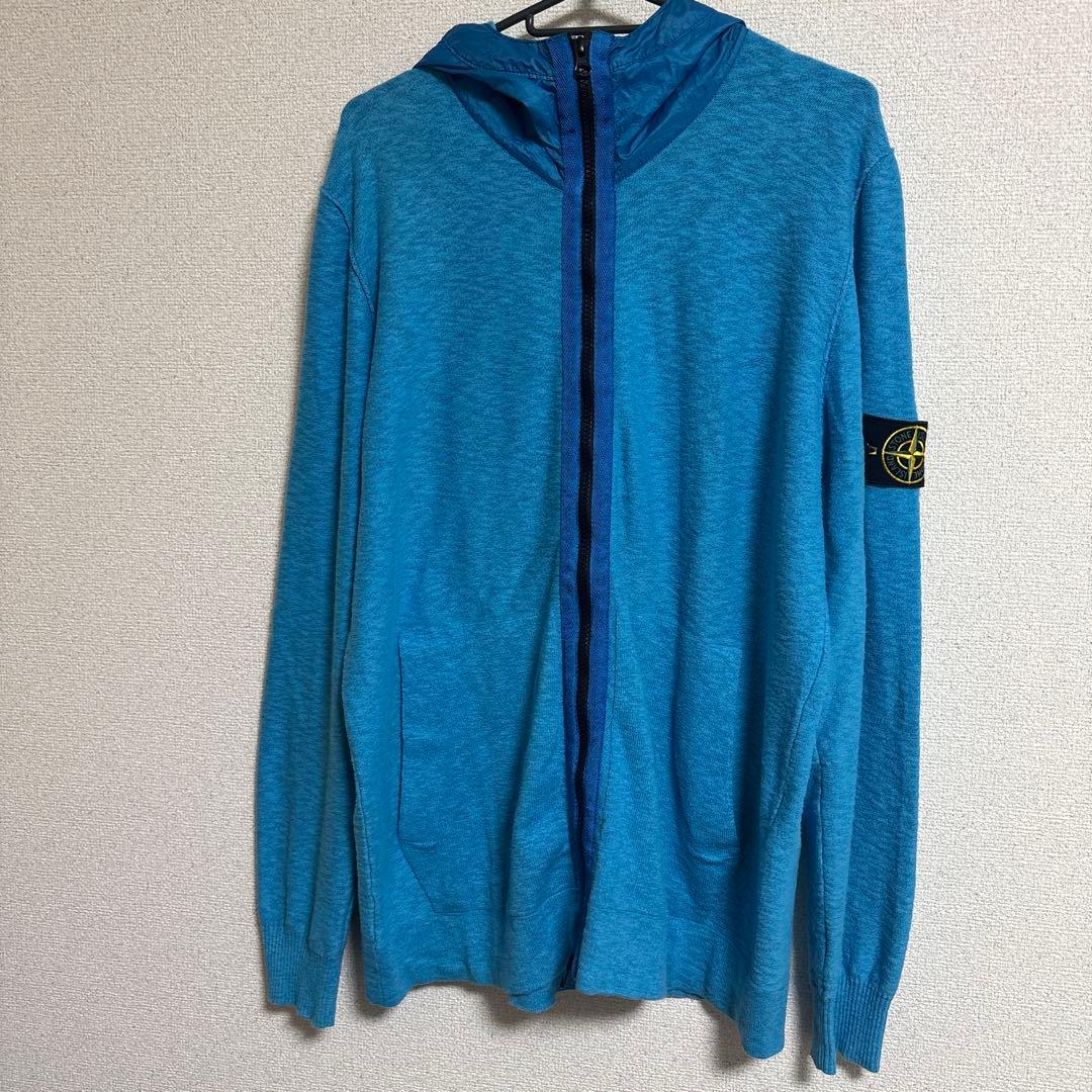 Stone  ストーンアイランド青 ジップアップパーカー