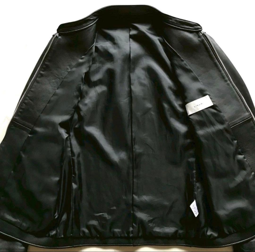 着用回数少/Lサイズ✨リドム レザージャケット 高級ラムレザー ブラック