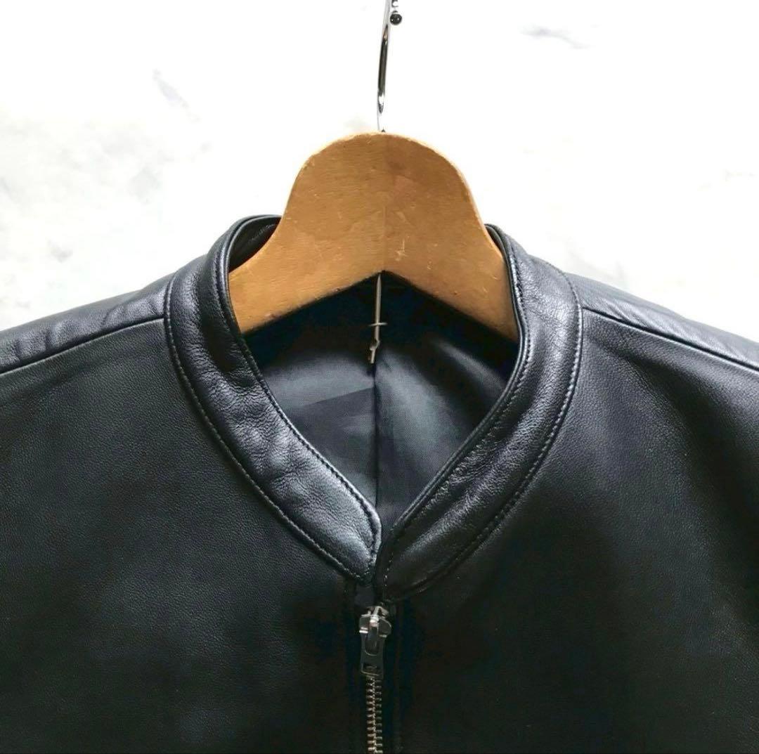 着用回数少/Lサイズ✨リドム レザージャケット 高級ラムレザー ブラック
