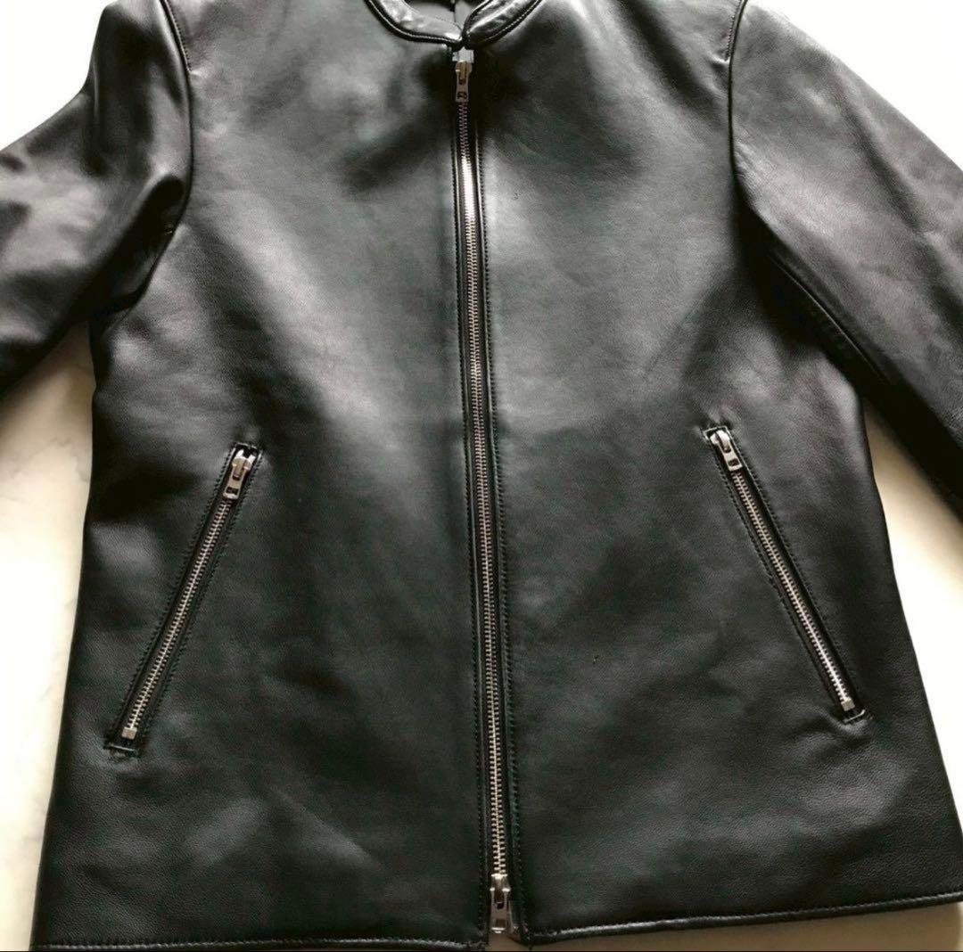 着用回数少/Lサイズ✨リドム レザージャケット 高級ラムレザー ブラック