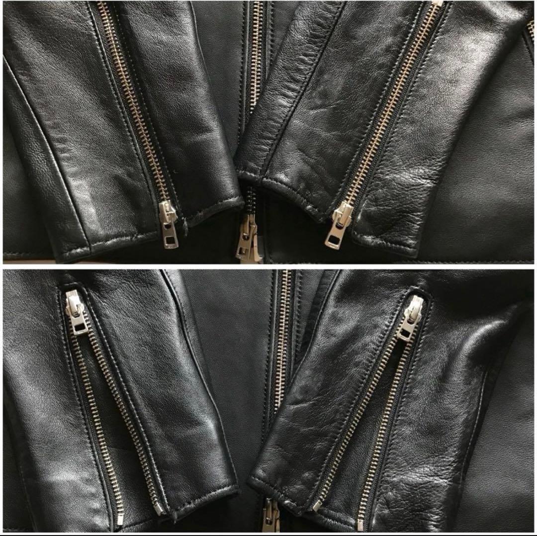 着用回数少/Lサイズ✨リドム レザージャケット 高級ラムレザー ブラック