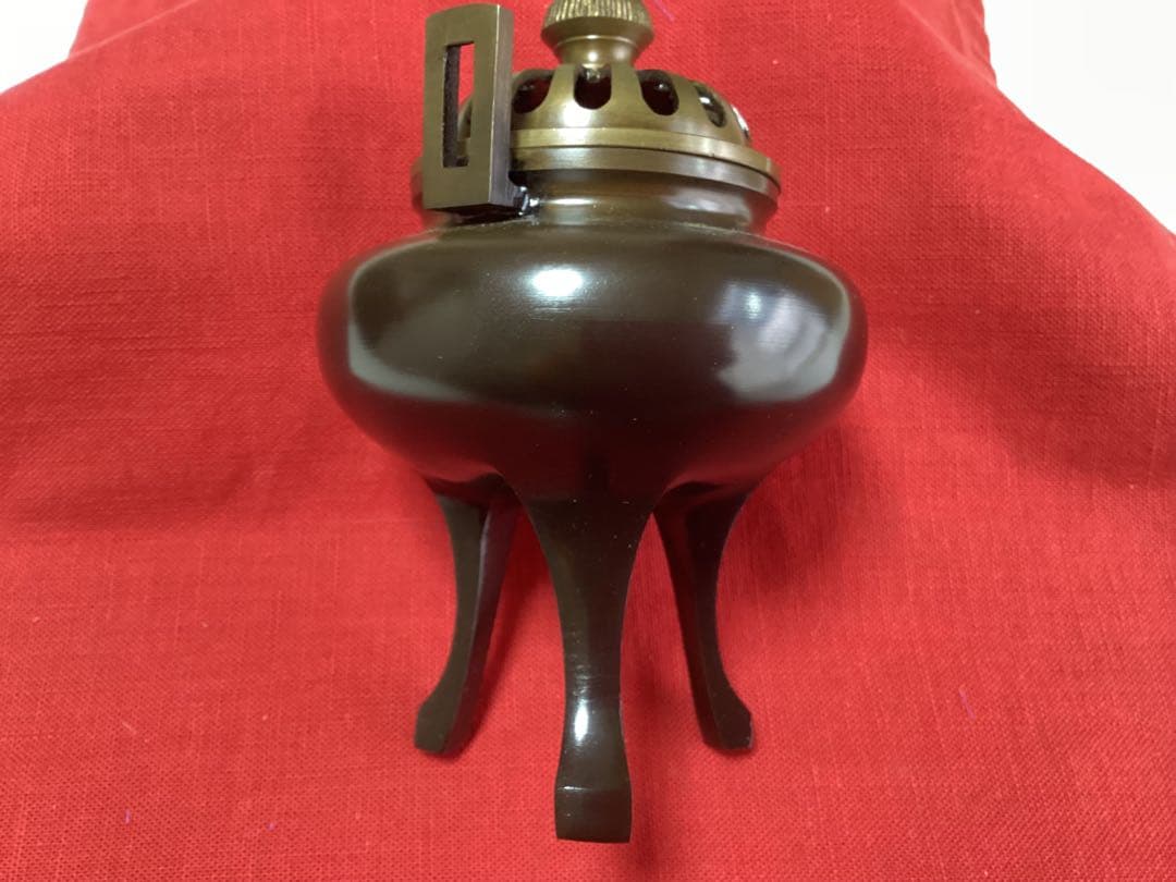 【未使用・極美品】高岡銅器　利休長足香炉
