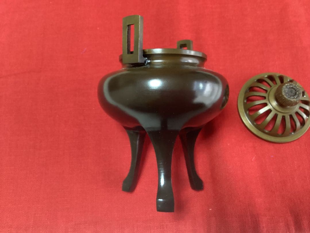【未使用・極美品】高岡銅器　利休長足香炉