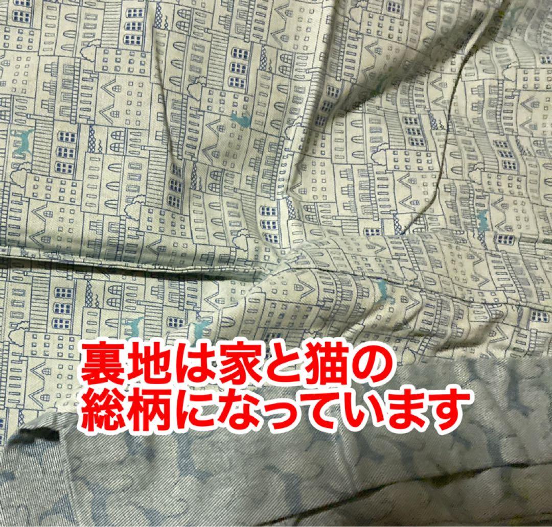 ゴフクヤサンドットコム 居内商店 猫柄 デニム着物 (単衣着物) Sサイズ