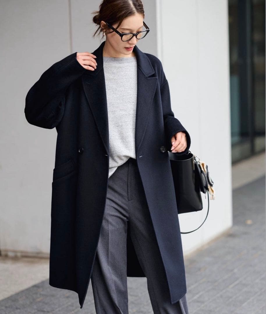 【新品未使用】25.12.22購入FRAMeWORK ダブルブレストコート 38