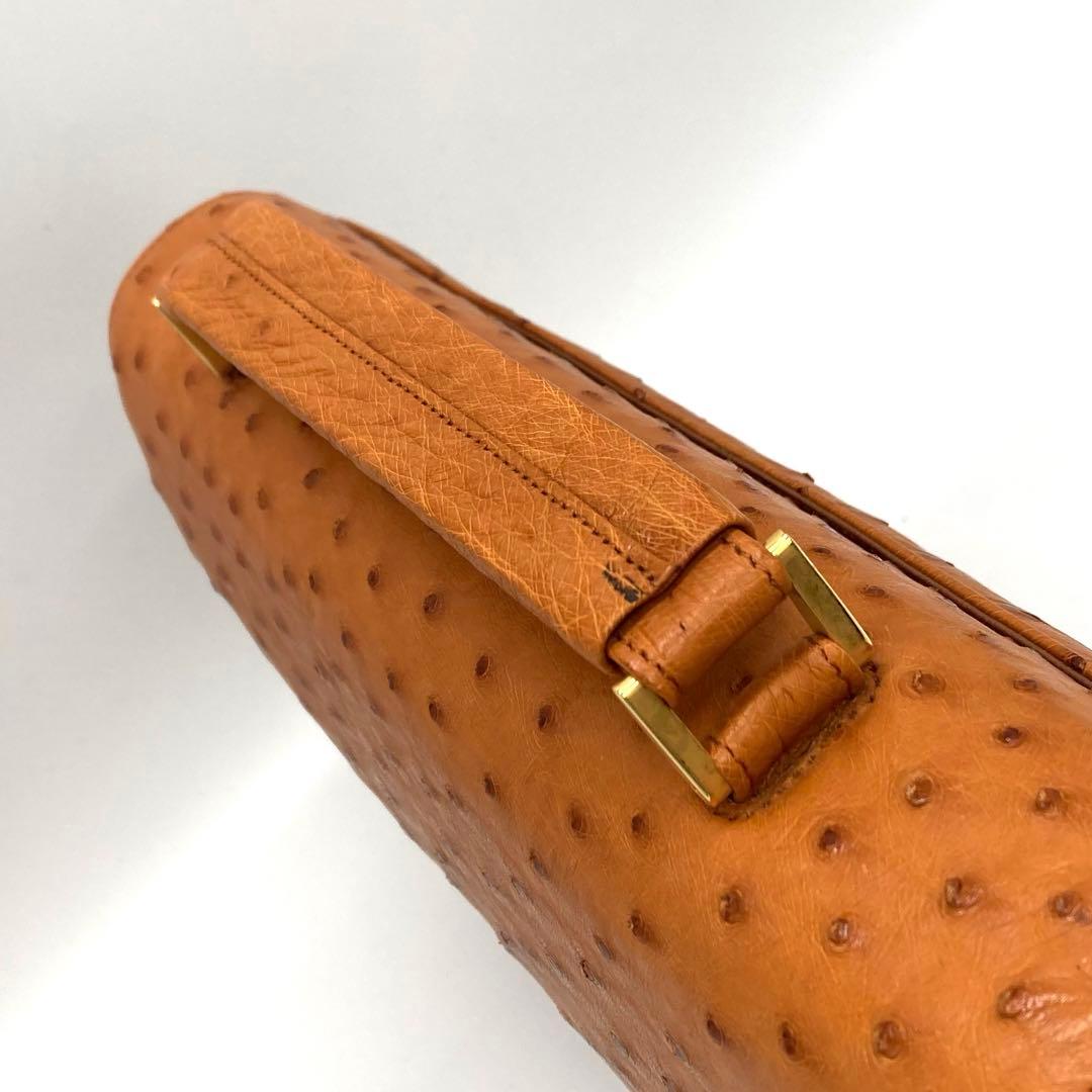 未使用品✨オーストリッチ ハンドバッグ ダイヤル式 フォーマル トップハンドル