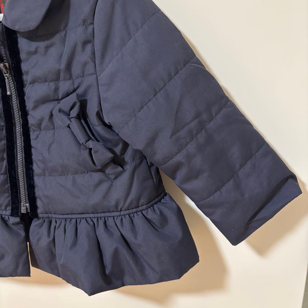 familiar 80 中綿ダウン ぺプラムリボン