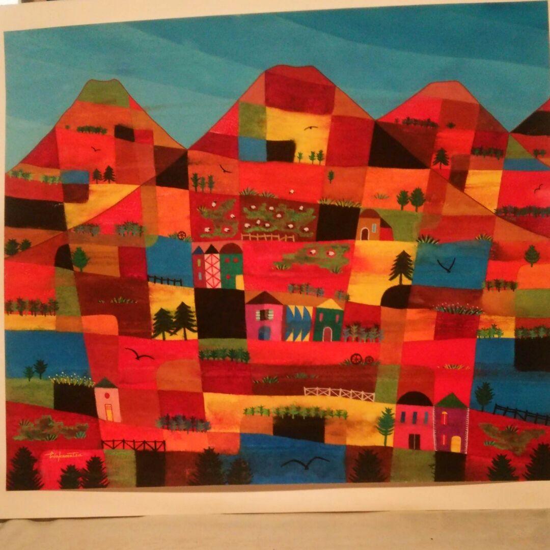 水彩画　きらめく季節　10号