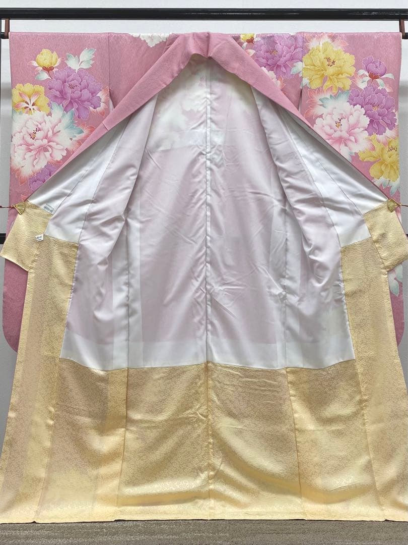 振袖 豪華 銀通し 刺繍 紋意匠 牡丹 身丈166cm 撥水加工済