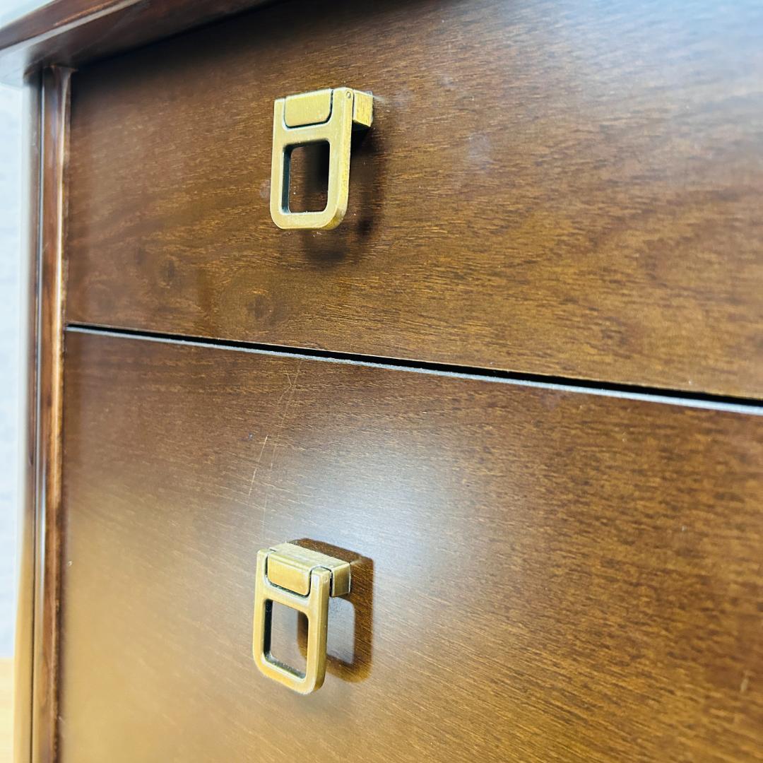 フランスベッド 天然木 ナイトテーブル サイドテーブル 2段チェスト 9800