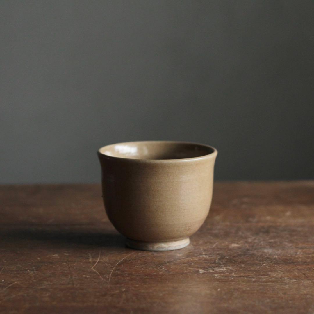 灰釉 筒茶碗 茶道具 古道具 アンティーク 茶碗