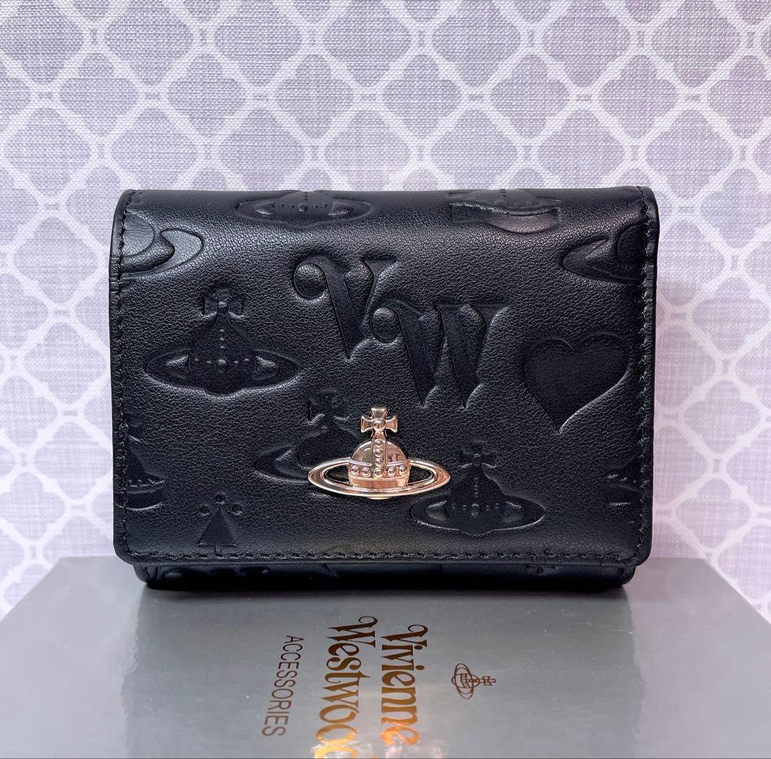 【最新❤︎新品】ヴィヴィアン・ウエストウッド　三折財布 ブラック