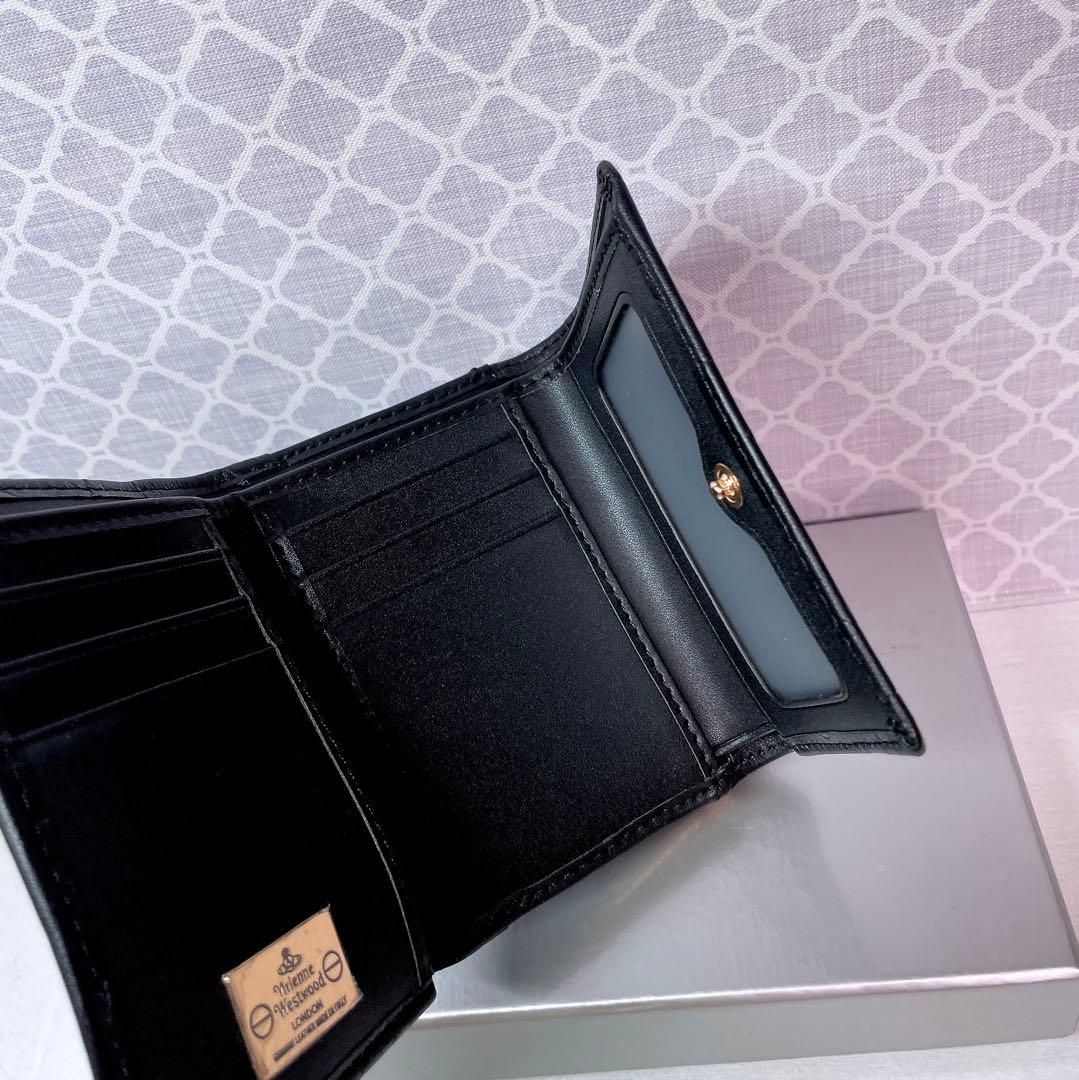 【最新❤︎新品】ヴィヴィアン・ウエストウッド　三折財布 ブラック