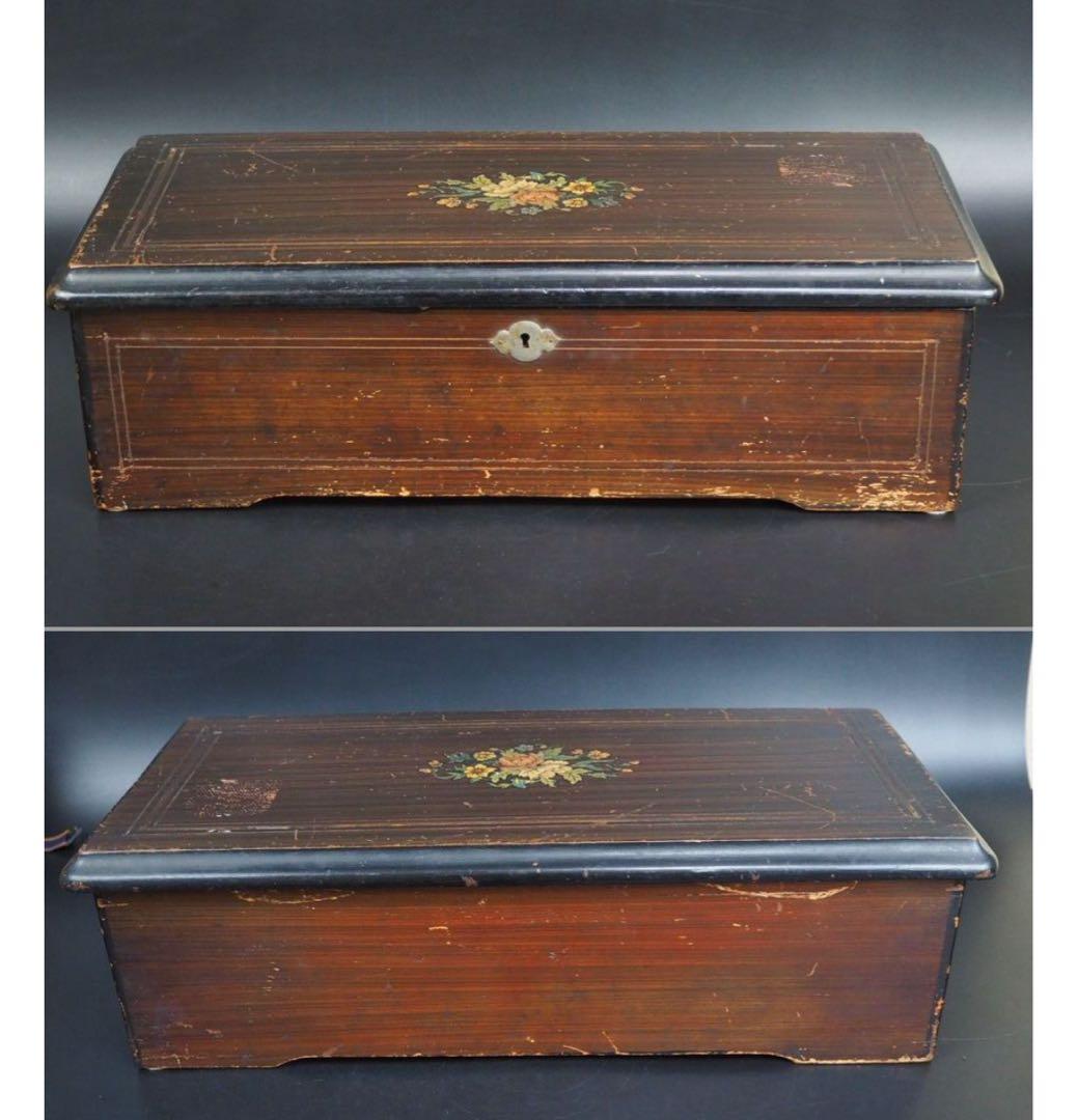 送料無料博物館級19世紀半ば頃スイス製オルゴール　稼働品幅48ｃｍ重8.3ｋｇ★