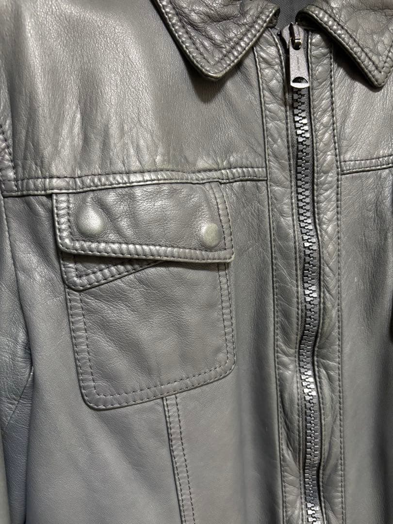 期間限定 Dior Homme 06AW クロスポケットレザージャケット グレー