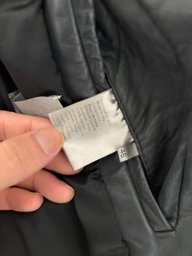 期間限定 Dior Homme 06AW クロスポケットレザージャケット グレー