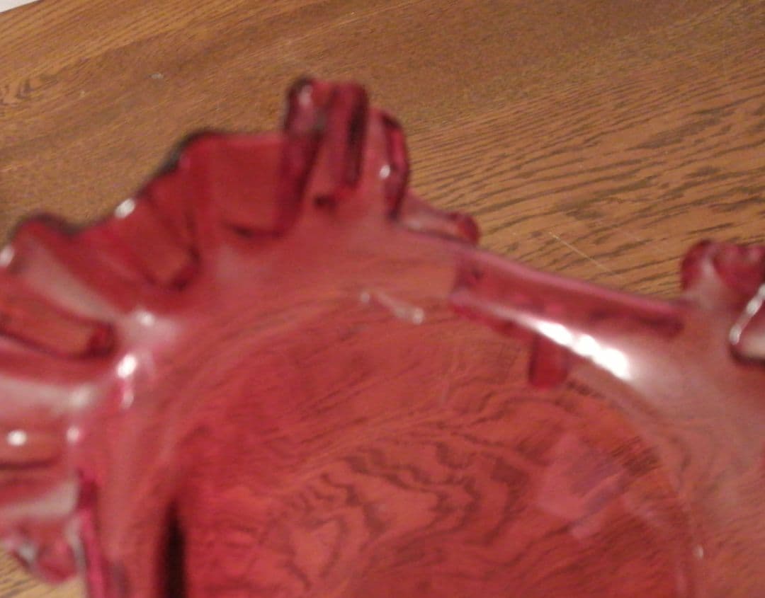 銅赤ガラス　花瓶