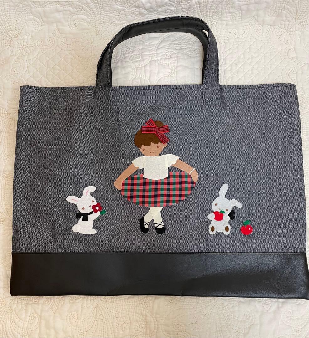 familiar デニムバック　バレリーナ　黒