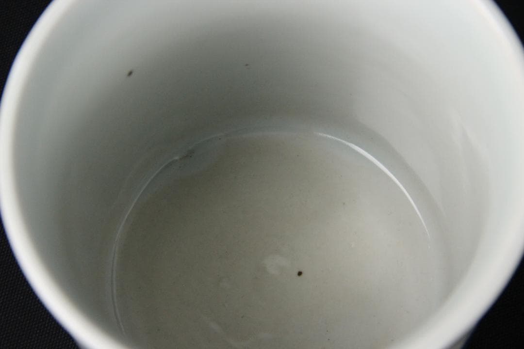 中国景徳鎮製 染付浮彫松竹梅文 水指 黒塗蓋付 茶道具 Eo21-20