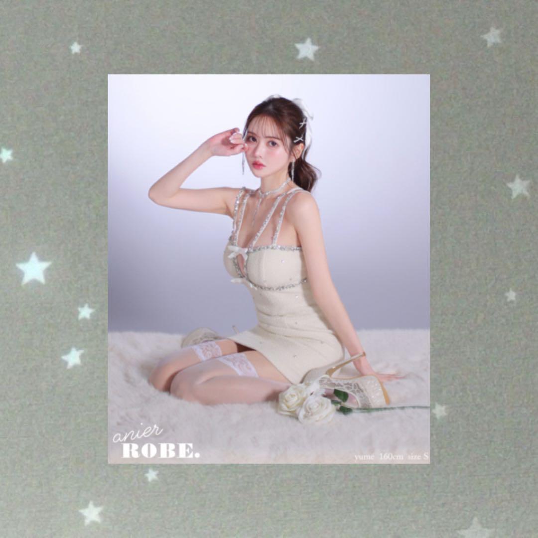 ROBE de FLEUR ツイードドレス White