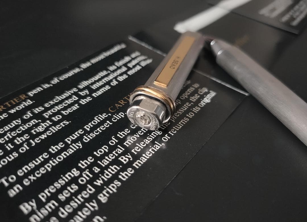 ヴィンテージ カルティエ　Cartier　トリニティ　ボールペン　シルバー　箱付