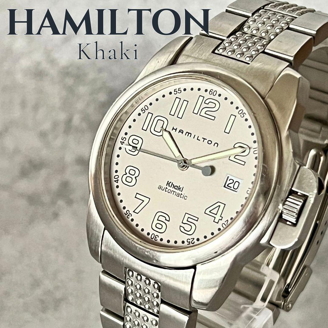 【とことこ】稼働良好 HAMILTON メンズ カーキ自動巻 裏スケデイト