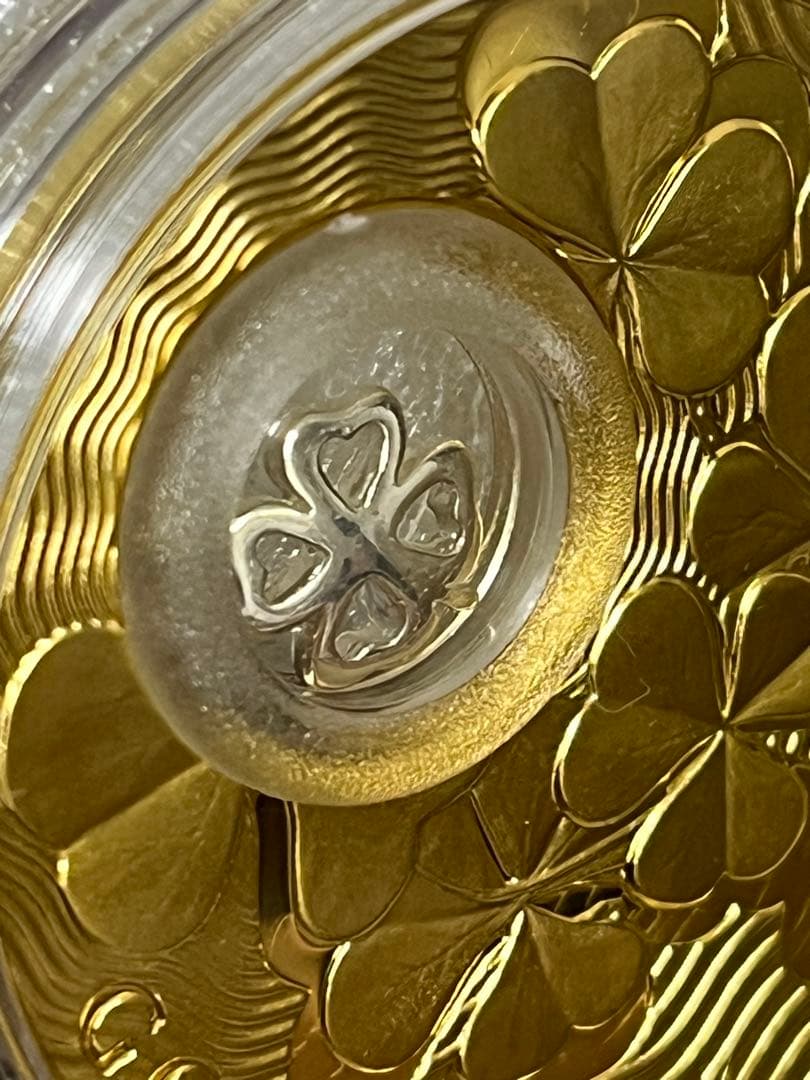 2013　ニウエ　幸運の四つ葉のクローバー　チャーム入り　金メッキ　銀貨　