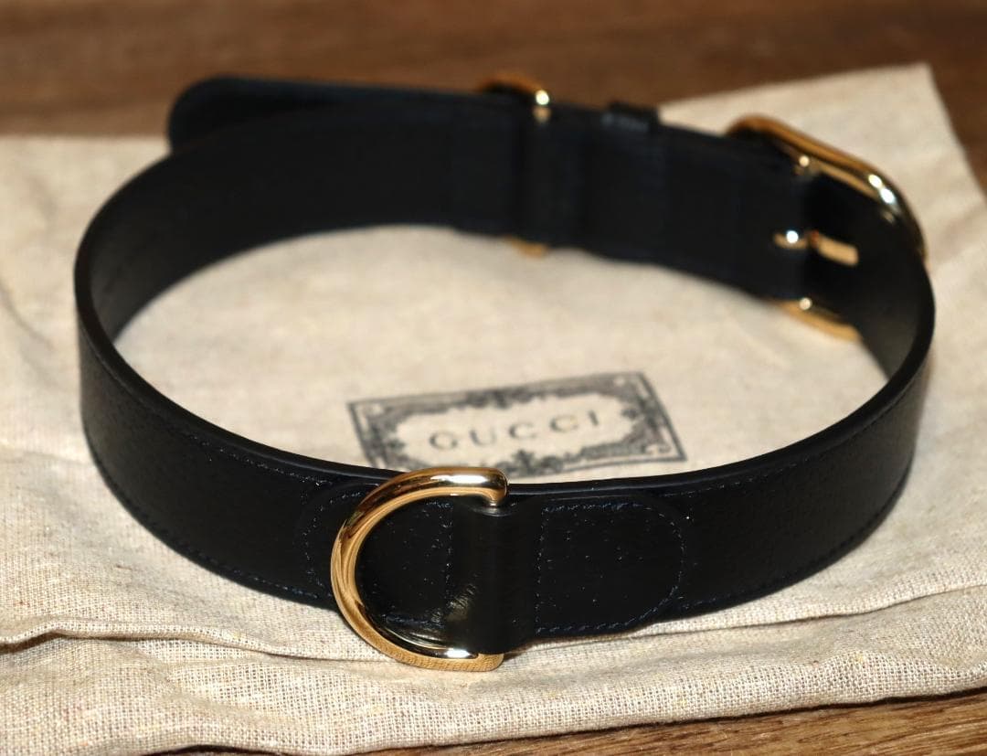 新品 GUCCI ペットコレクション インターロッキングG 首輪 (XL)　Ⓗ