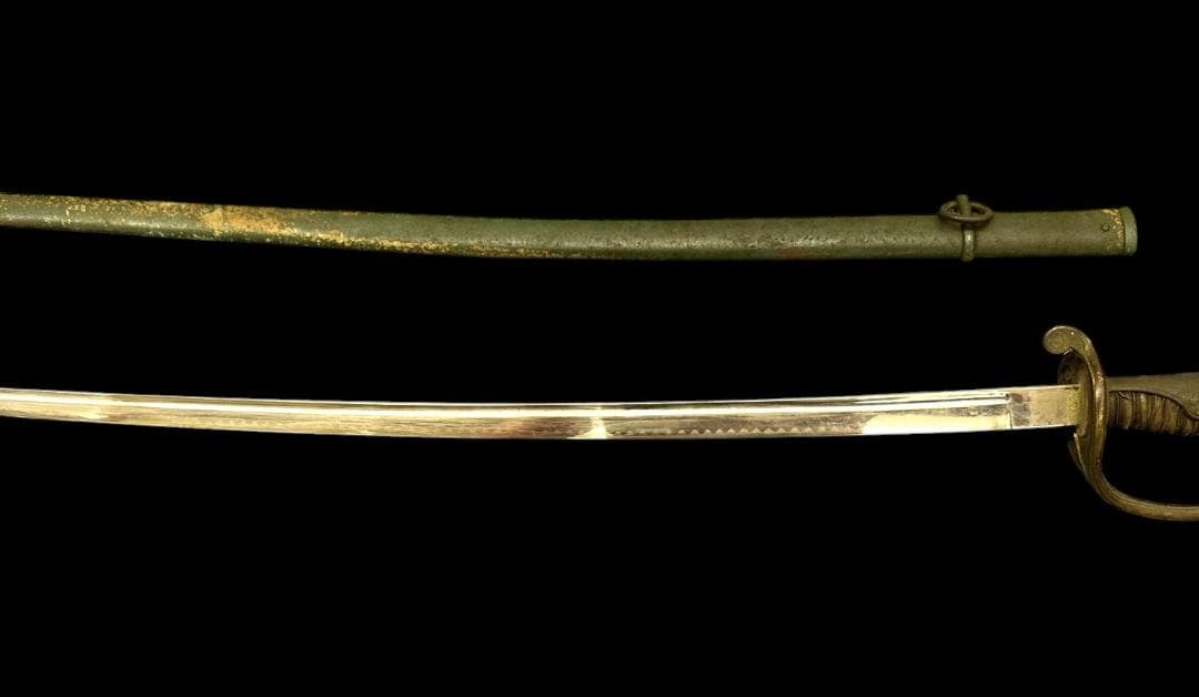 軍刀 指揮刀 模造刀 軍物 全長-約90.5cm 樋あり 旧日本軍