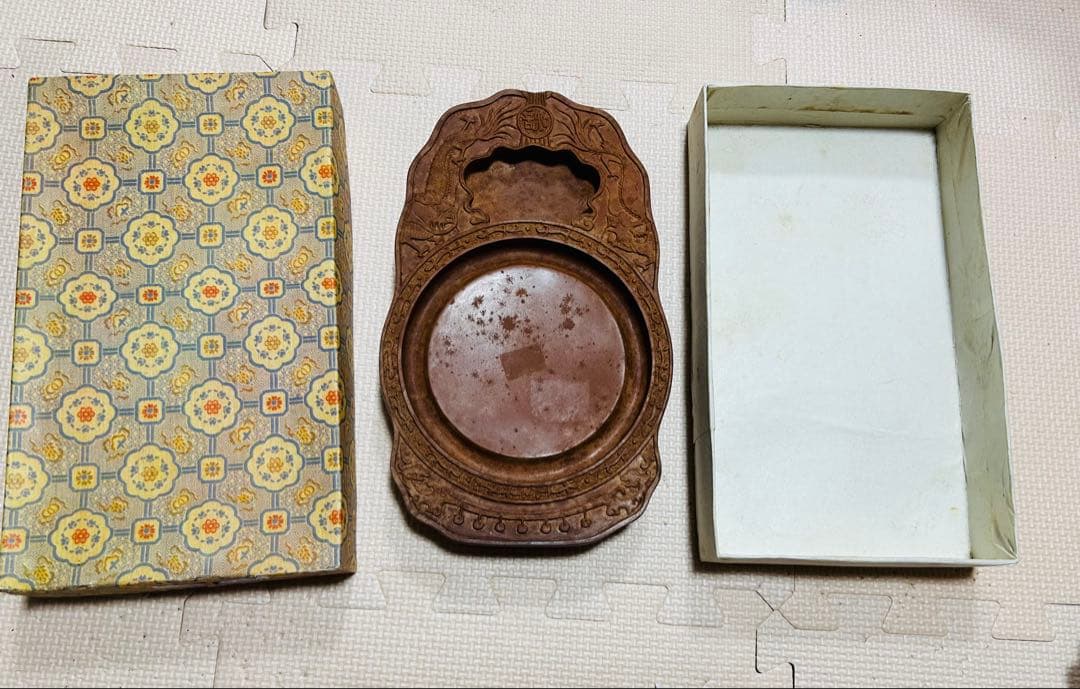 中国清時代 焼物硯　澄泥硯　陶硯