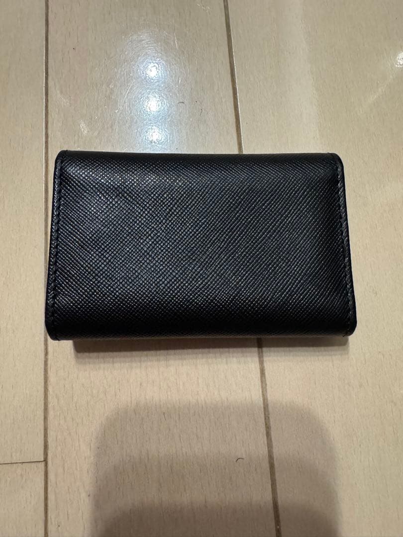 プラダ　6連キーケース　トライアングルロゴ　ナイロン　レザー　黒　ユニセックス