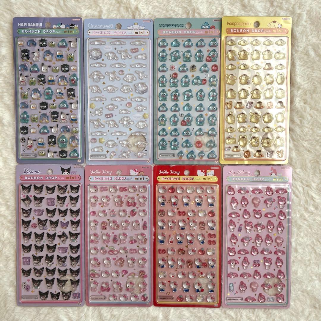 正規品 】 サンリオ ボンボンドロップシール mini 8種 コンプリート