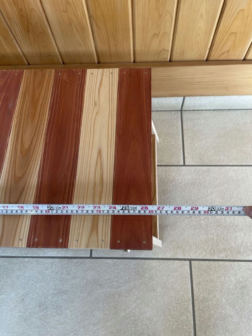 光と風が奏でる自然の中で過ごす時間を楽しむ為のハンドメイド木琴柄ローテーブル