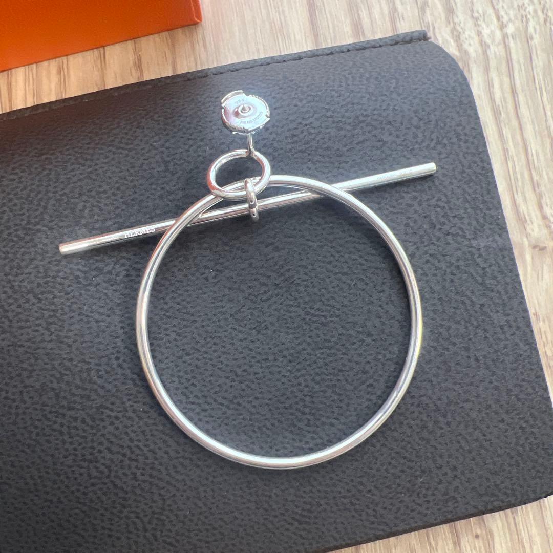 HERMES ループMM シルバー925 ピアス　フープピアス