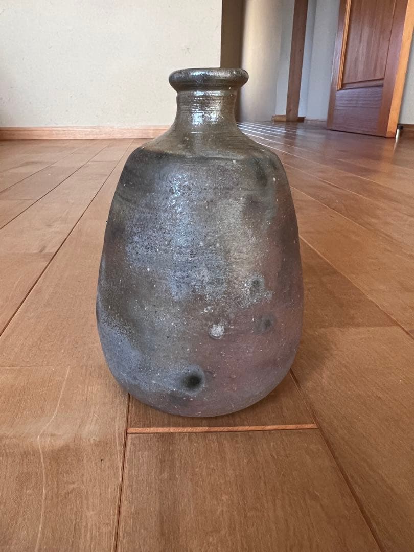 備前焼 徳田陶春 兼春 (陶印有)作 徳利 とっくり 共箱