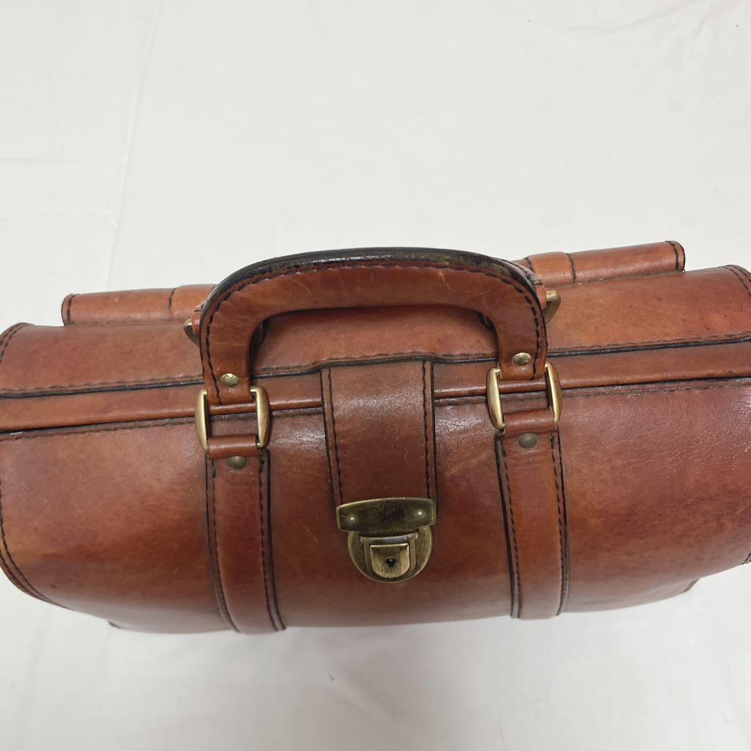 昭和レトロ本革レザードクターボストンバッグ　カバン鞄アンティーク　ダレスバッグ