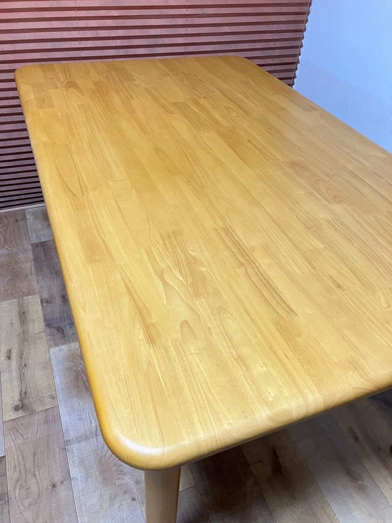 貞刈製作所　高齢者施設向け木製テーブル150cm長方形　4人掛け　テーブル　介護