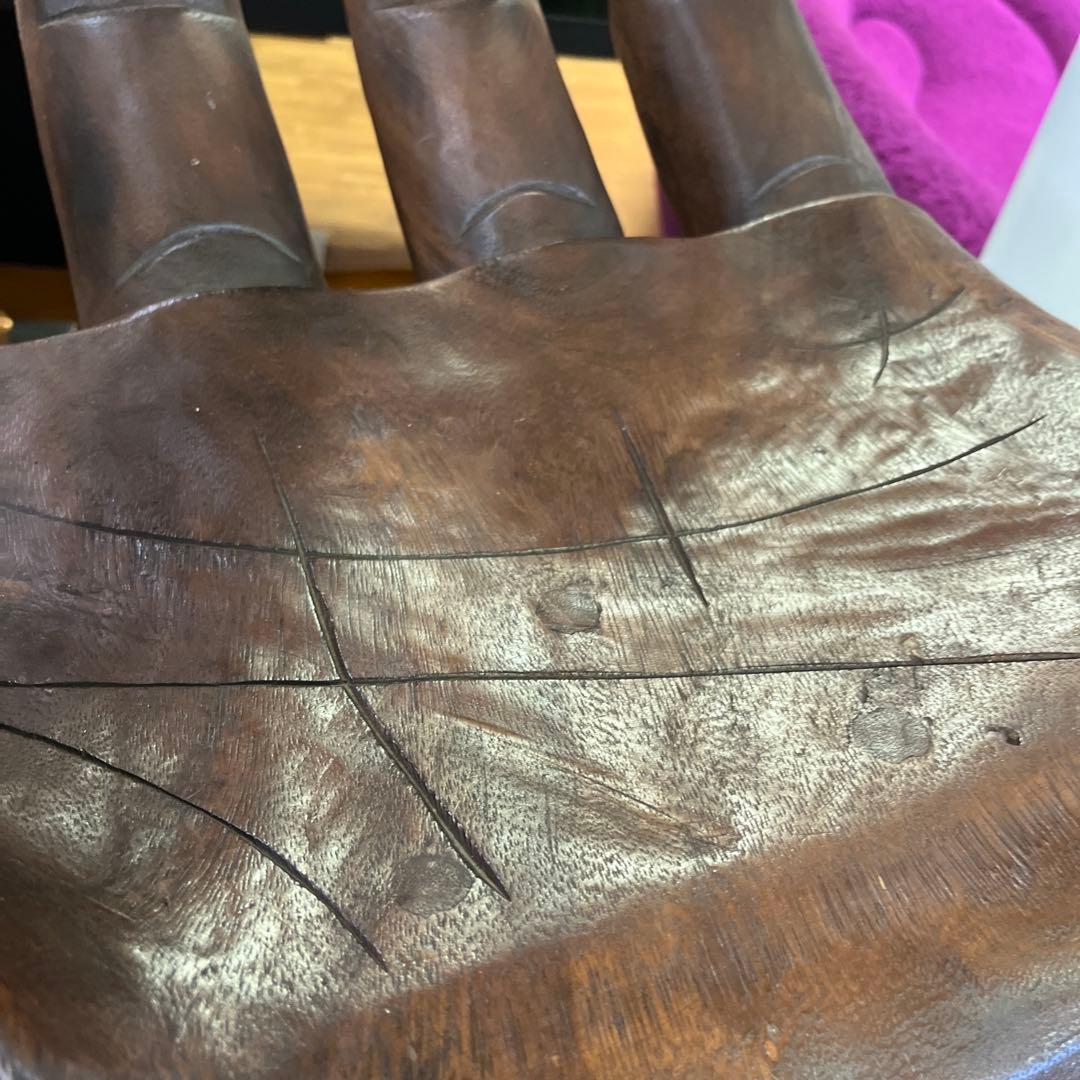 【アジアン】◇手型スツール◆置き物としても◇木彫り◆