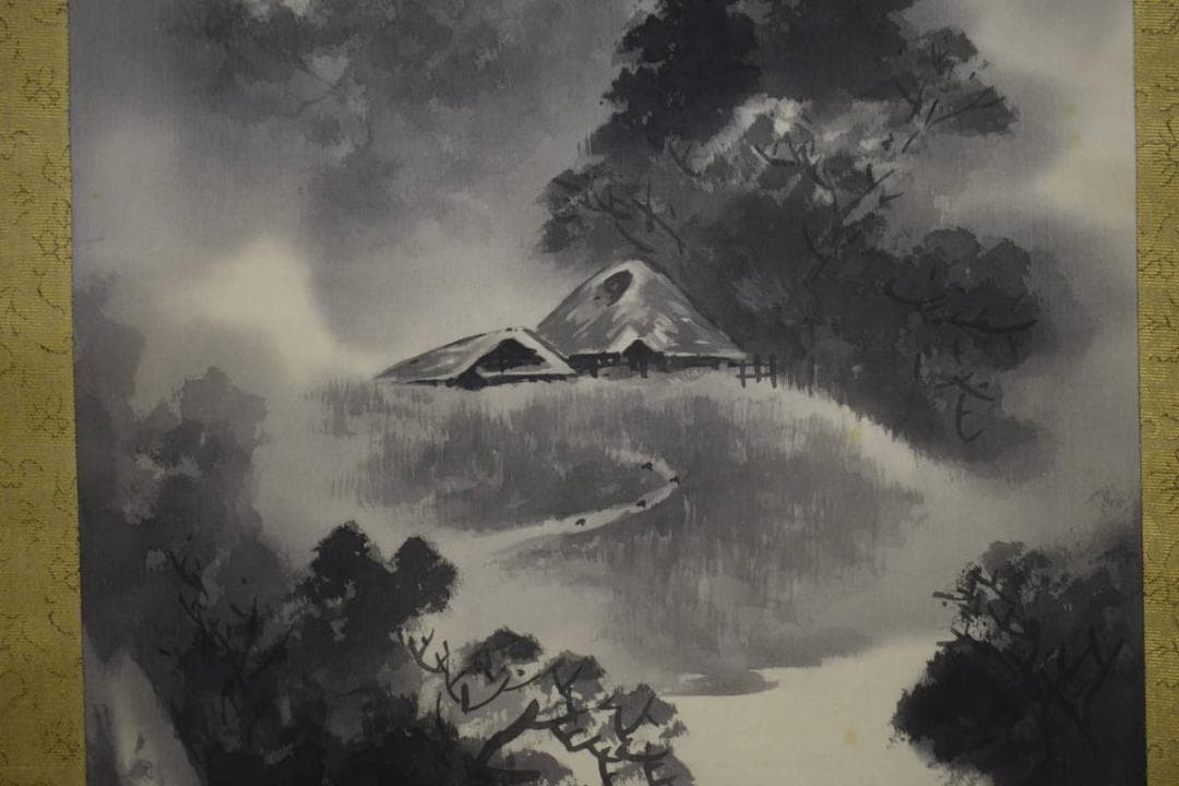 真作/國麗/山水図/布袋屋掛軸HF-518