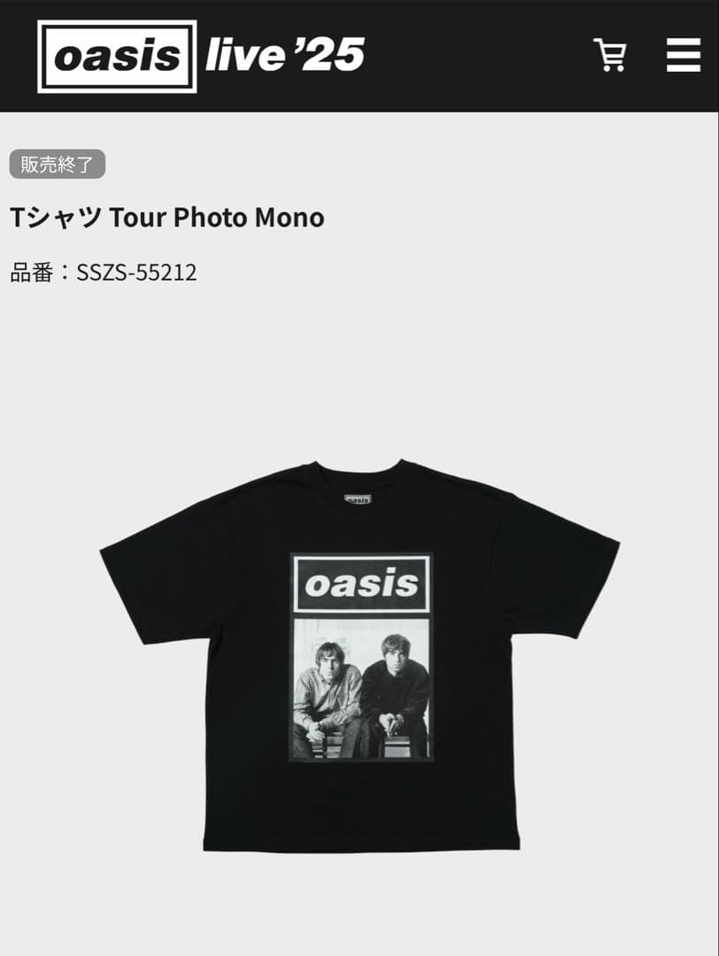 oasis Tシャツ Tour Photo Mono