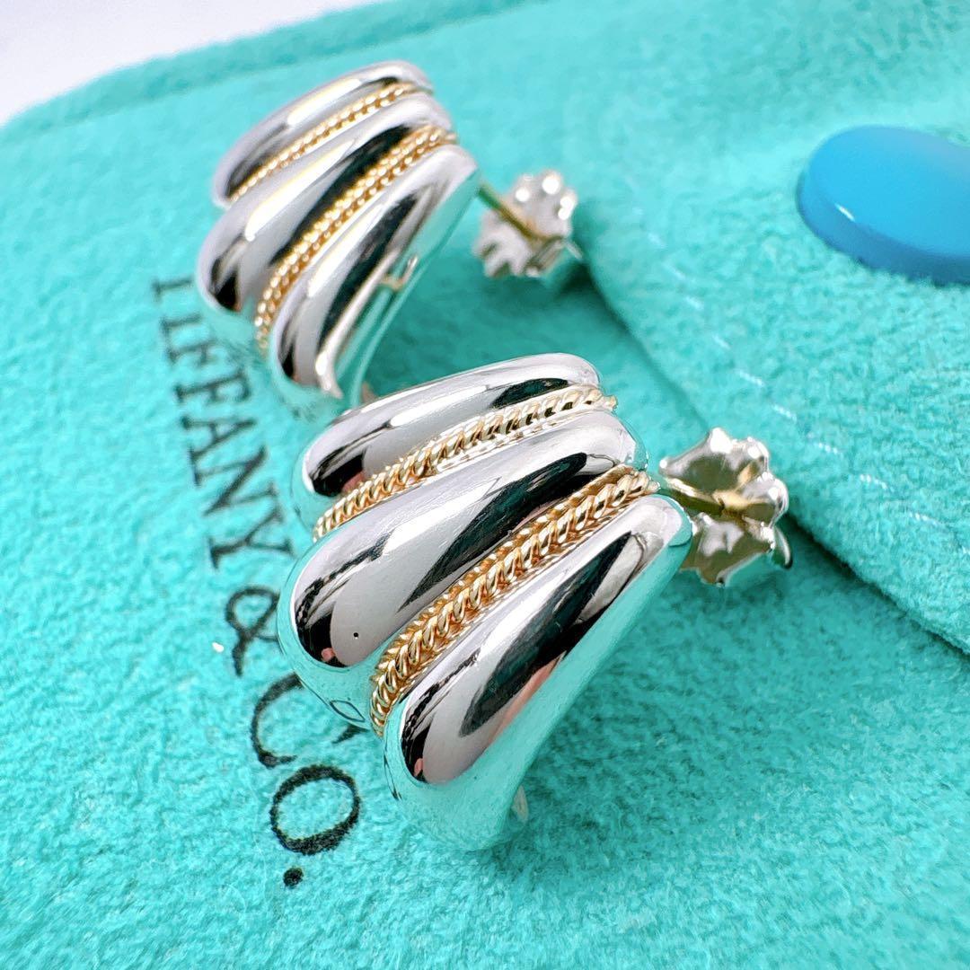 極美品 オールドティファニー ツイストロープ コンビ キャッチ社外品 シルバー