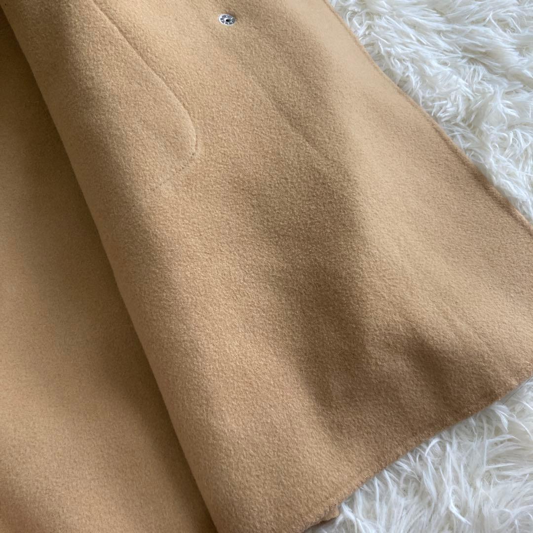 DKNY ウールコート キャメル 6 キレイめ アンゴラ 大人 ベルト付き