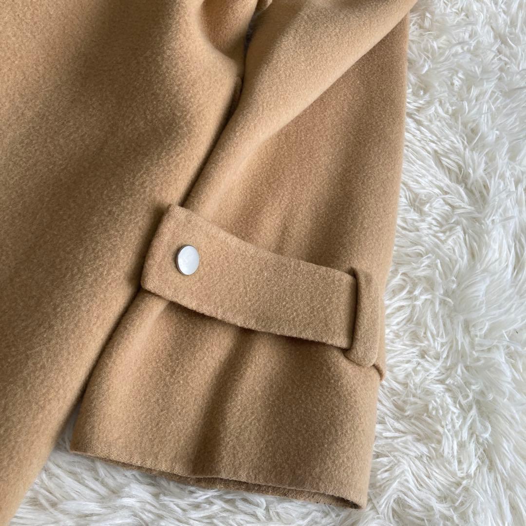DKNY ウールコート キャメル 6 キレイめ アンゴラ 大人 ベルト付き