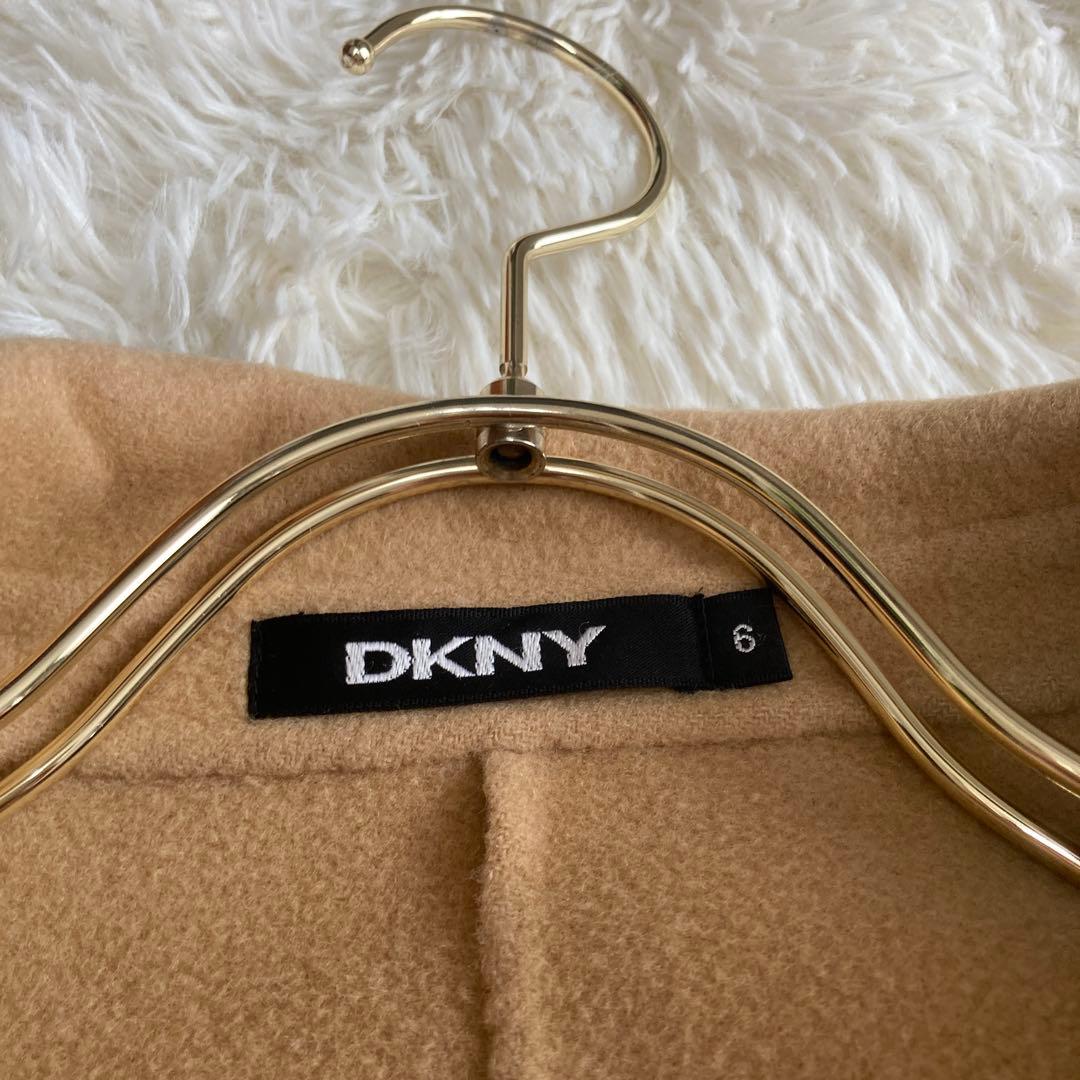 DKNY ウールコート キャメル 6 キレイめ アンゴラ 大人 ベルト付き