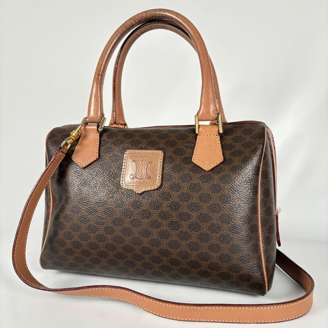 CELINE　ミニボストン　ハンドバッグ　マカダム ショルダー　2WAY　M13