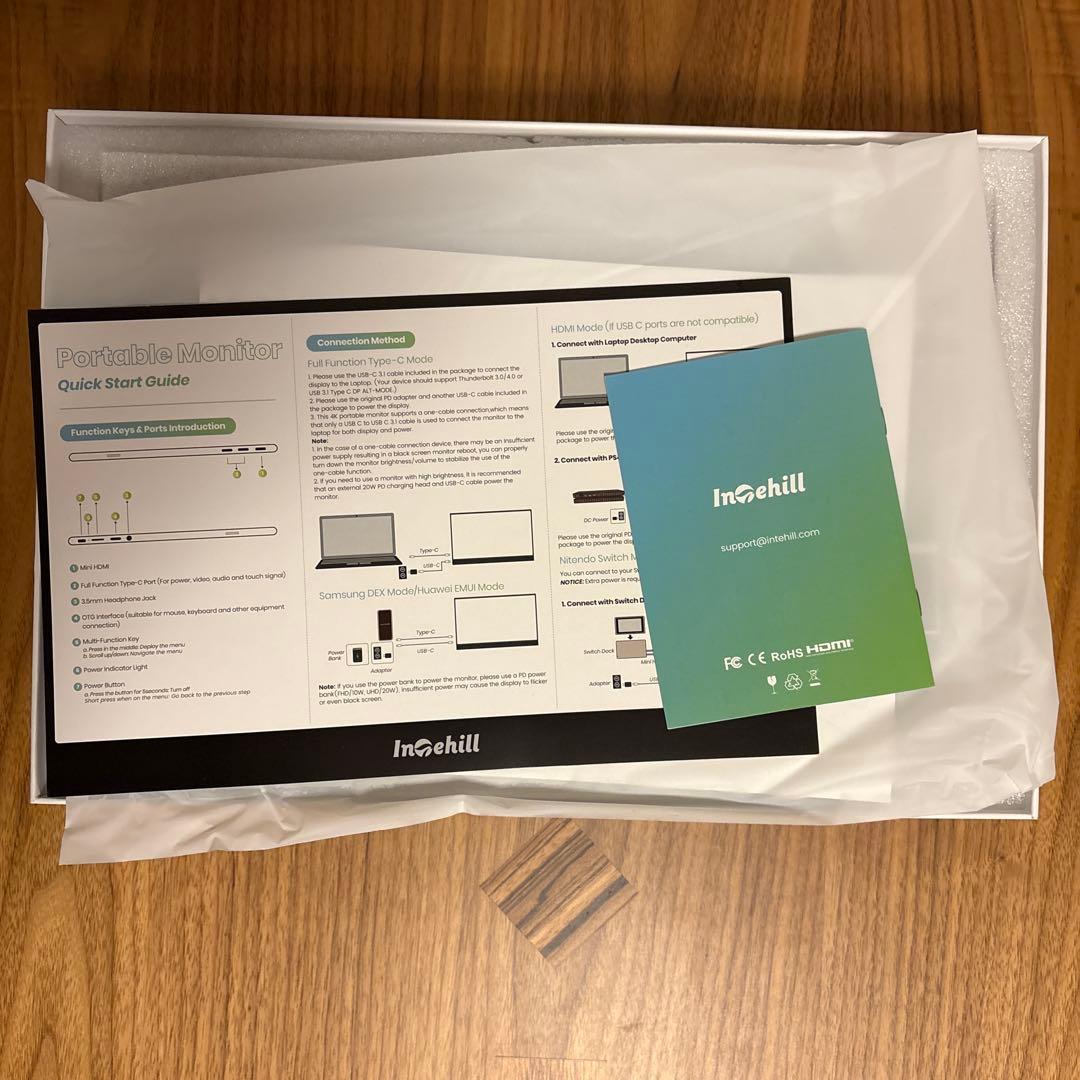 intehill モバイルモニター 4k 15.6インチ　非光沢　U15NA